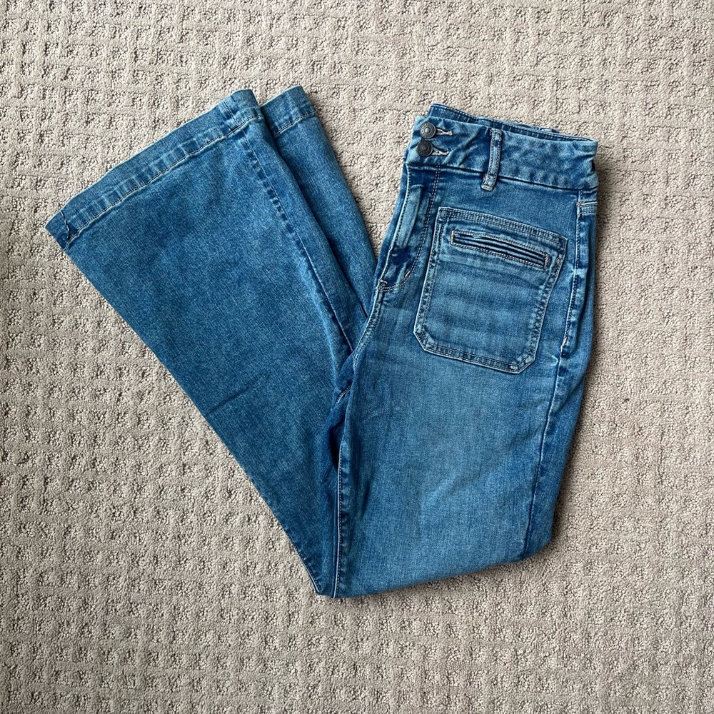 American Eagle Next Level Stretch High Rise Flare Jeans